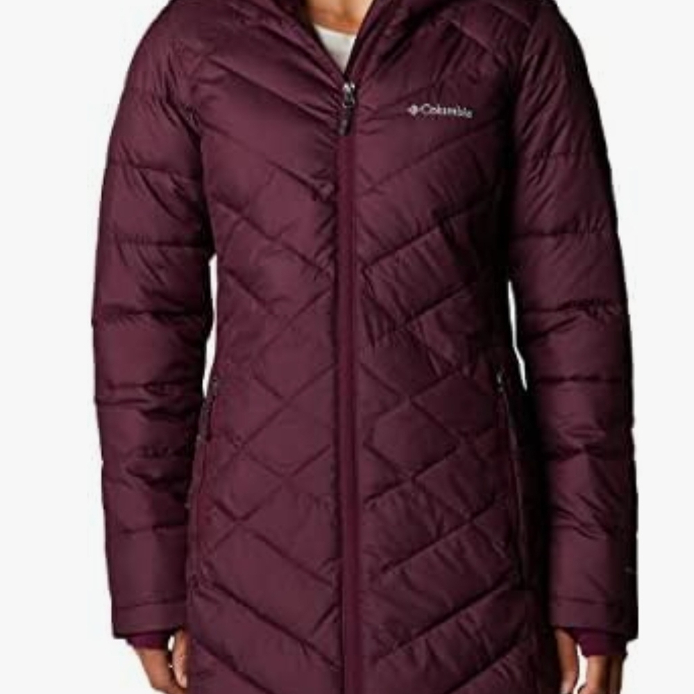 Columbia Purple Puffer Jacket with Quilted Design
